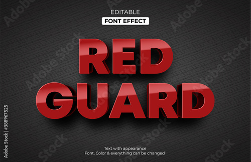 Strong Red Guard Editable Text Effect