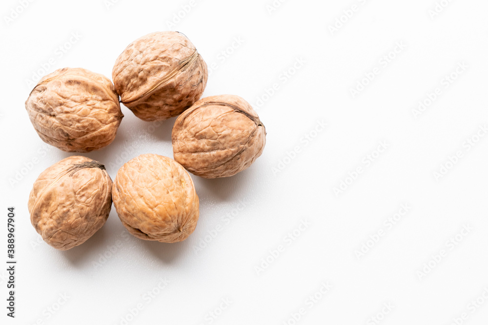 close up of walnut wood grain in autumn season in brown color isolated on white background with space for texting. close up of walnut wood grain in autumn season in brown color isolated on white background with space for texting.