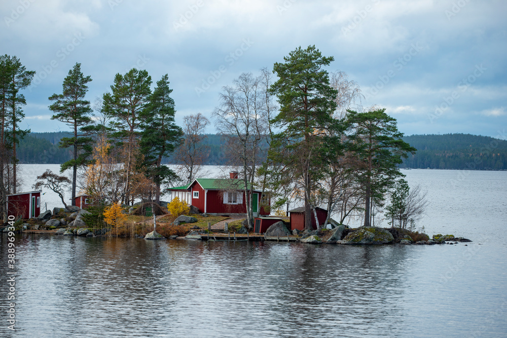 house on the lake, sweden