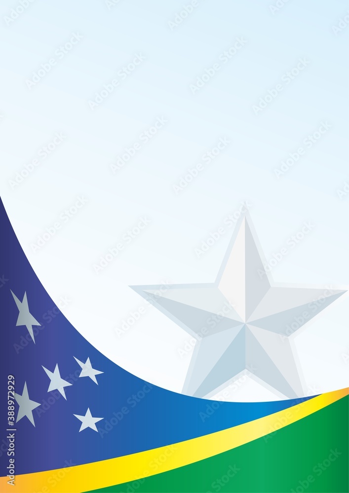 Obraz premium Flag of the Solomon Islands, template for the award, an official document with the flag and the symbol of the Solomon Islands