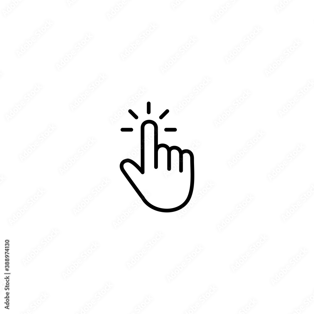 Hand click line icon, Hand cursor symbol vector