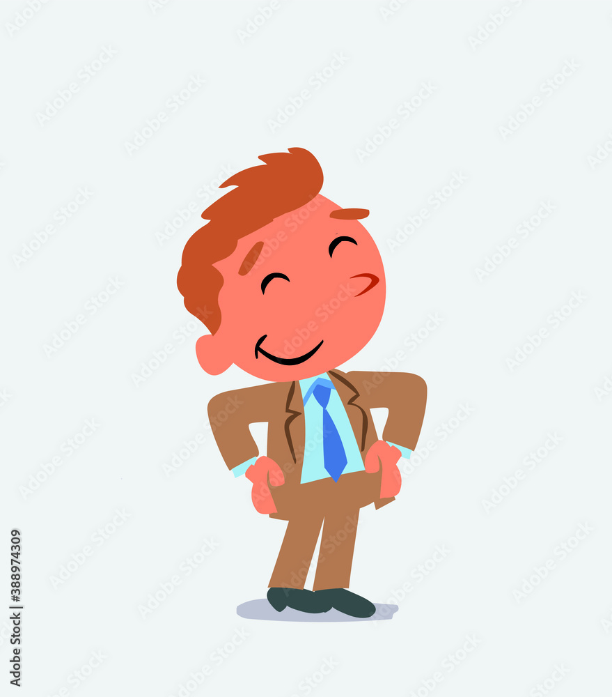 Satisfied cartoon character of businessman Satisfied cartoon character of businessman
