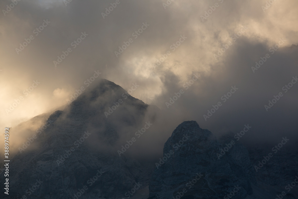 View from Vrsic Pass, Trenta, Soca Valley, Julian Alps, Triglav National Park, Slovenia, Europe View from Vrsic Pass, Trenta, Soca Valley, Julian Alps, Triglav National Park, Slovenia, Europe