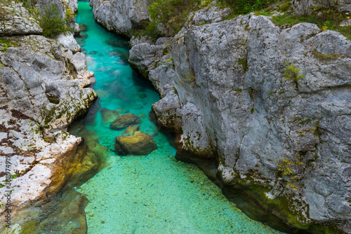 Great Soca Gorge, Soca river, Lepena Valley, Julian Alps, Municipality of Bovec, Slovenia, Europe