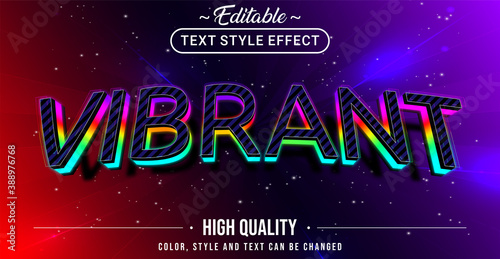 Editable text style effect - Vibrant theme style.