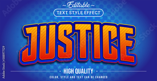 Editable text style effect - Justice theme style.