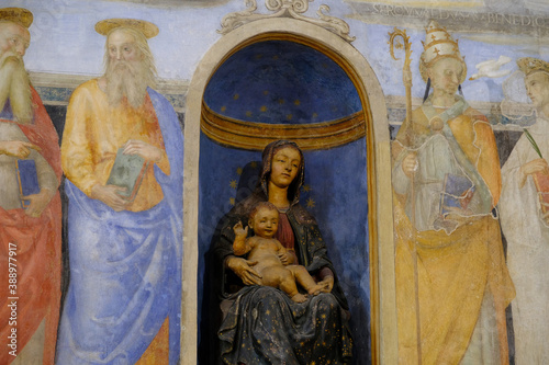 Perugia - August 2019: Cappella San Severo painted by Raffaello Sanzio