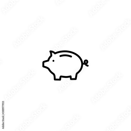 Piggy bank line icon vector. Piggy bank vector