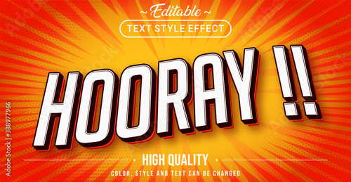 Editable text style effect - Happy hooray theme style.