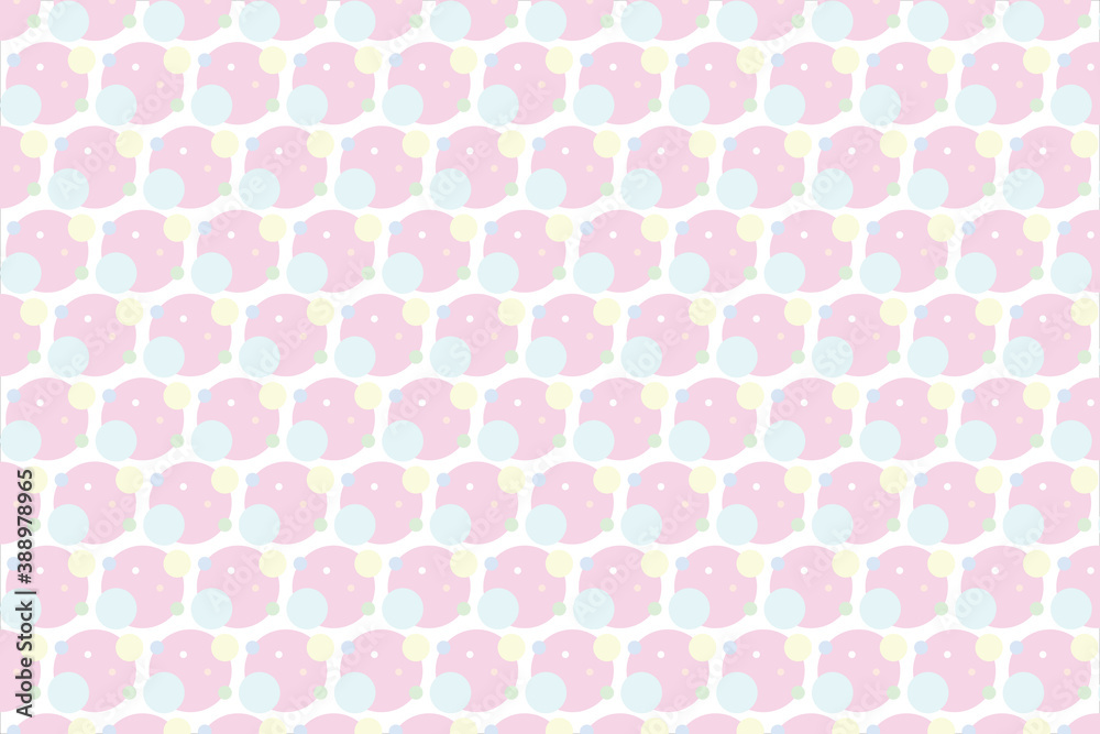 Seamless pattern background made of pastel color circles