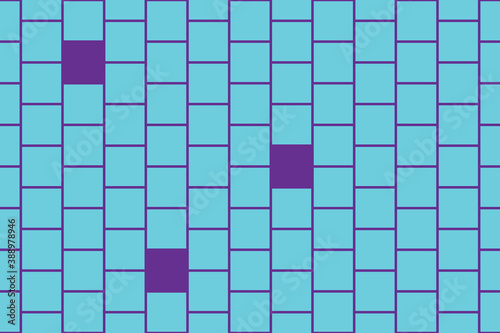 Purple squares on a background made of turquoise squares