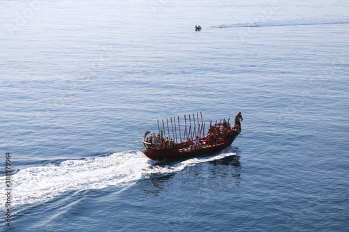 ancient Greek ship at sea