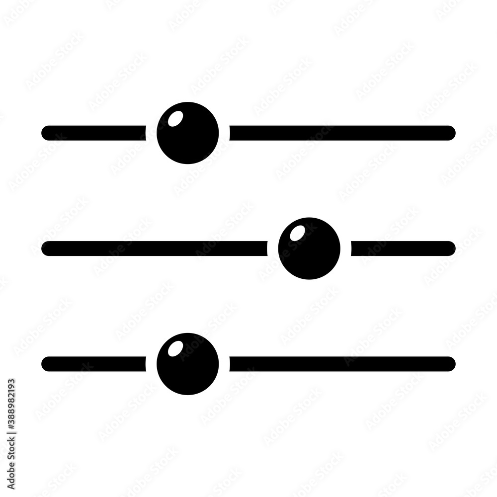 Equalizer or setting icon Equalizer or setting icon