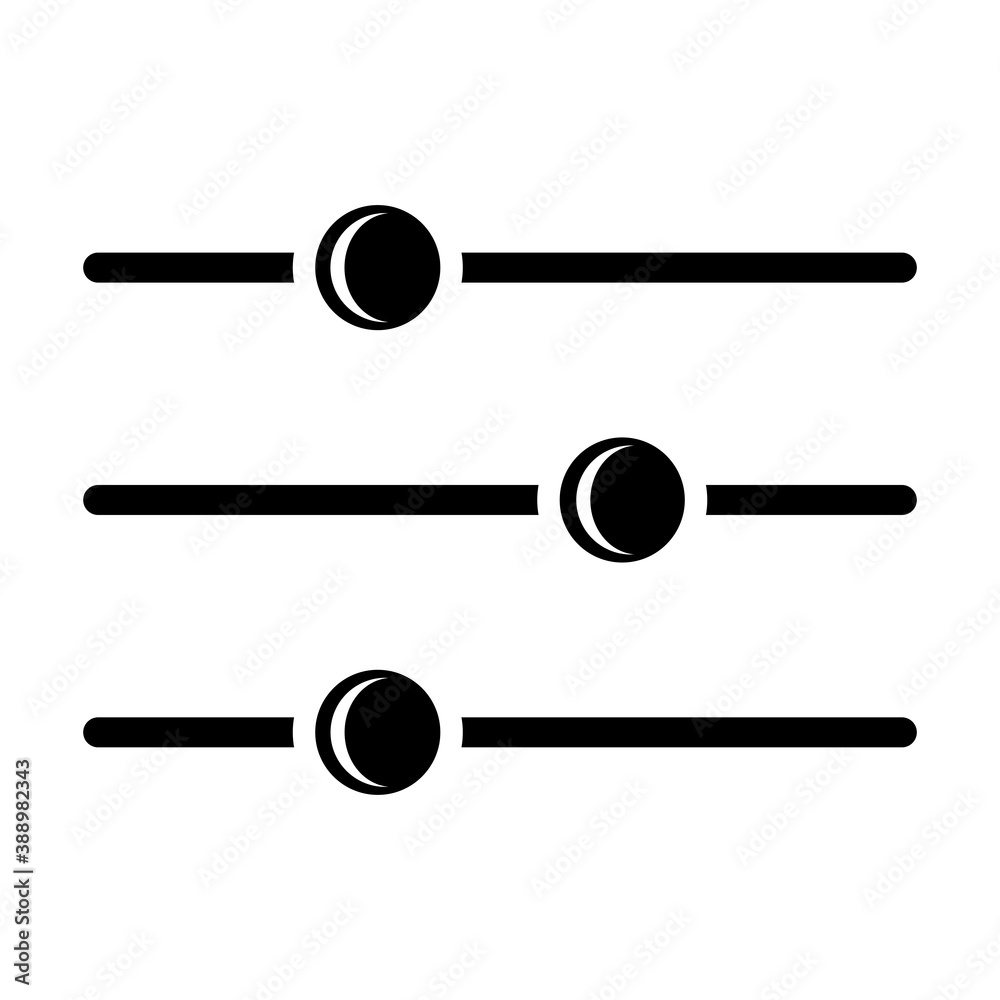 Equalizer or setting icon Equalizer or setting icon