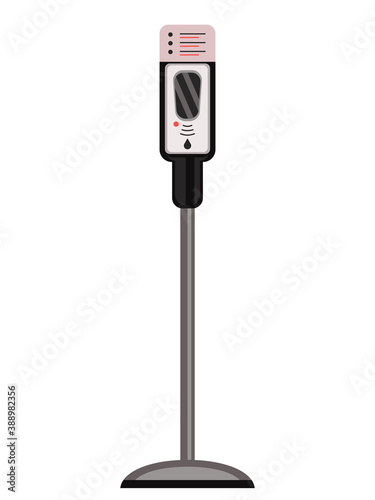 vector illustration, floor hand sanitizer, COVID-19.  coronavirus, antiseptic touch dispenser
