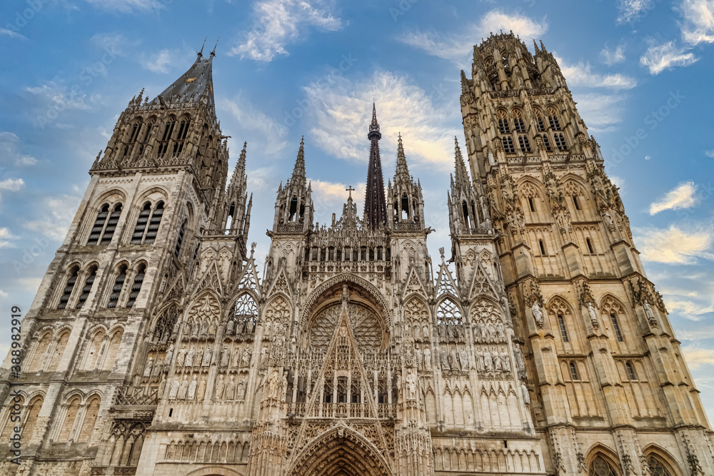 Rouen Cathedral (Cathedrale de Notre-Dame), landmark of Rouen built in 1030, UNESCO world heritage site in France.
