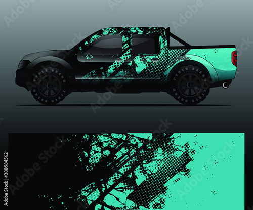 Truck decal graphic wrap vector, abstract background