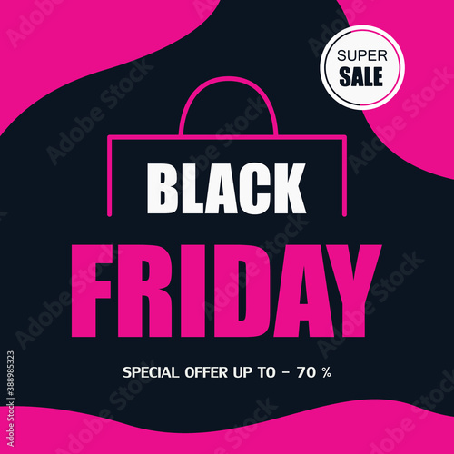 Black Friday Sale abstract banner design. Modern vector banner template