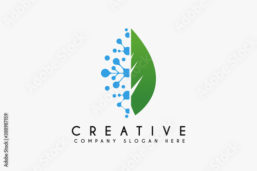 Bio technology logo design vector illustration. Bio technology icon design. Suitable for business and technology logos isolated on white background