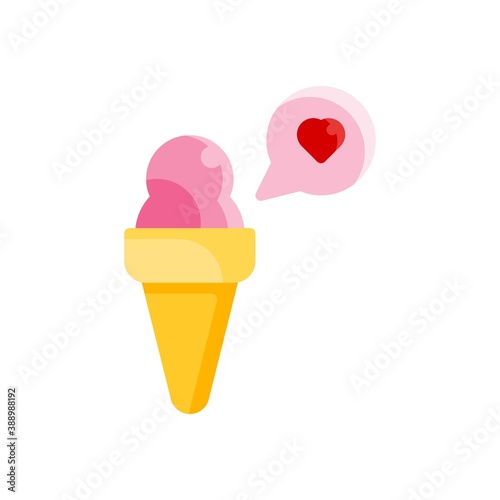 ice cream icon in flat style isolated on white background. EPS 10 