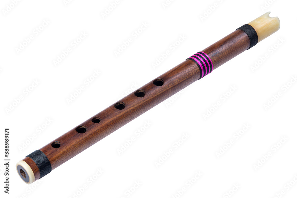 Thai wooden flute isolated on white Thai wooden flute isolated on white