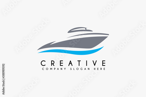 Boat logo design vector illustration. Boat icon design. Suitable for business and transportation logos isolated on white background