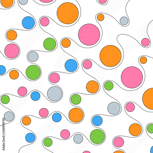 vector illustration an abstract pattern in the form of an ornament from geometric shapes of different shapes, sizes and colors