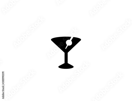 Cocktail glass vector icon