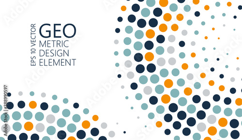 Halftone spiral geometric design element, EPS10 vector template