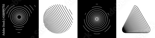 Set of impossible shapes. Optical Illusion.Minimal geometric logo. Vector illustration EPS 10