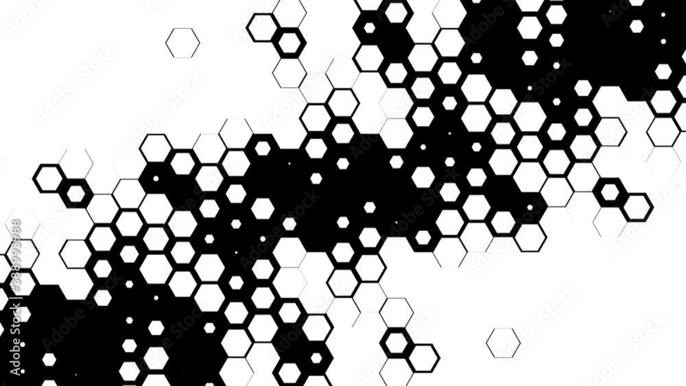 Hexagon background faded transition loop. Transition hexagons for creating videos, movies or movies and more.