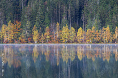 Fototapeta Naklejka Na Ścianę i Meble -  Autumn landscape at St. Ana Lake, in the heart of Transylvania, Romania	
