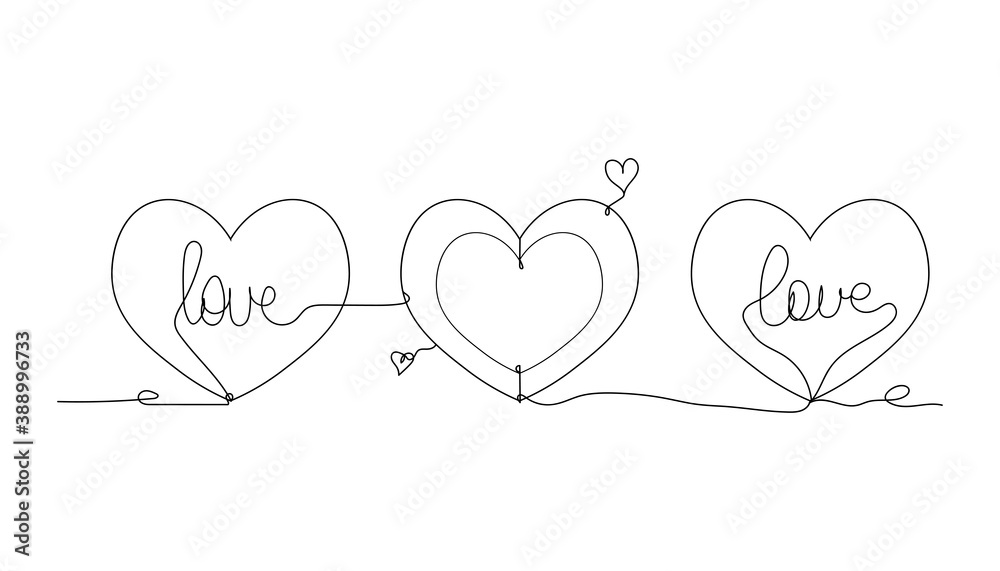 Love. Banner love  - one line drawing. Vector illustration continuous line drawing.