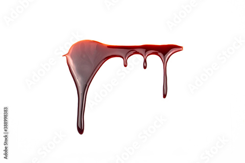 A blood spatter. A blood flowing down. Bloody pattern. Concepts of blood can be used in design
