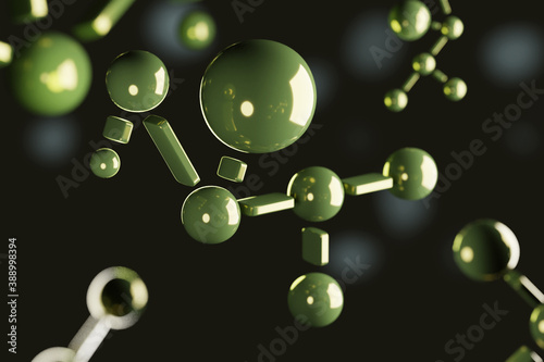 cannabidiol mollecule made in 3d. Cannabis cbn chemistry structure photo