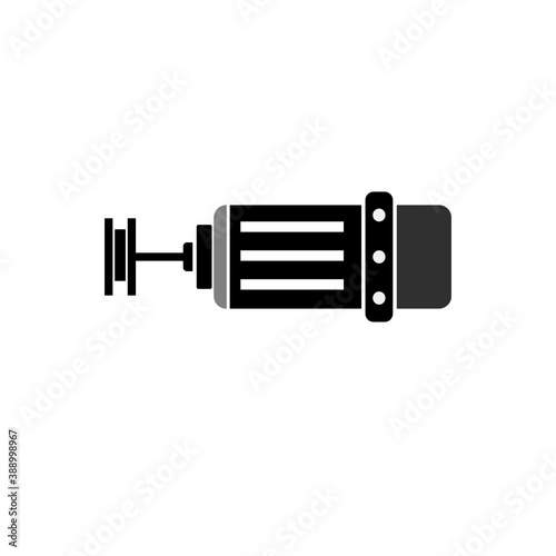 Electric motor icon on white background. Silhouette vector design. 