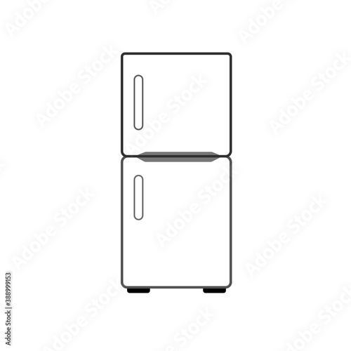 Refrigerator icon on white background. Silhouette vector design. Electric household. 
