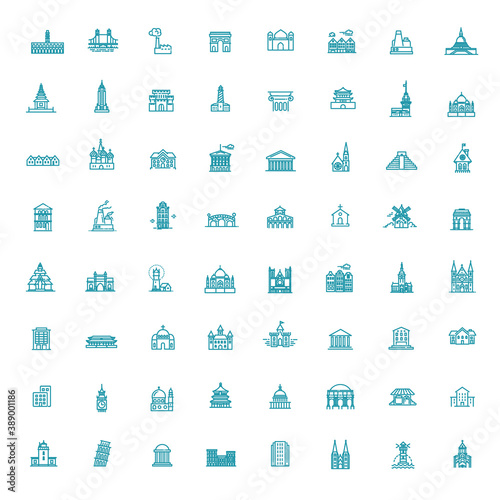Building Icons set, Government. Vector icons