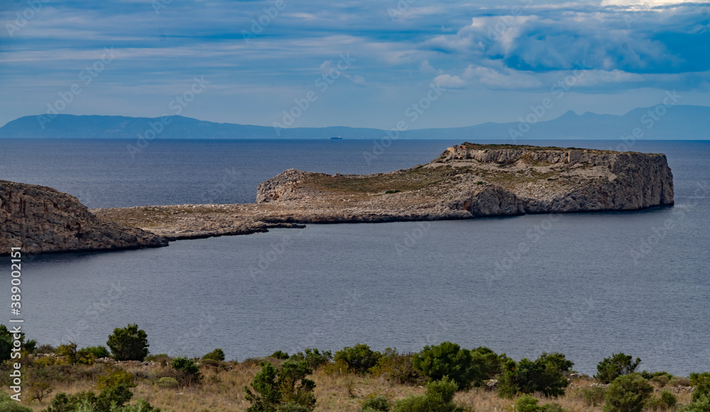 Fototapeta premium Breathtaking landscapes along the coast of the Mani Peninsula, Peloponnese, Greece.