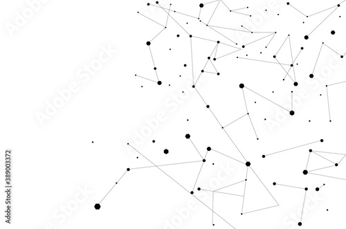 Network abstract connection isolated on white background. Network technology background with dots and lines. Ai background. Modern abstract concept. Ai vector, network technology