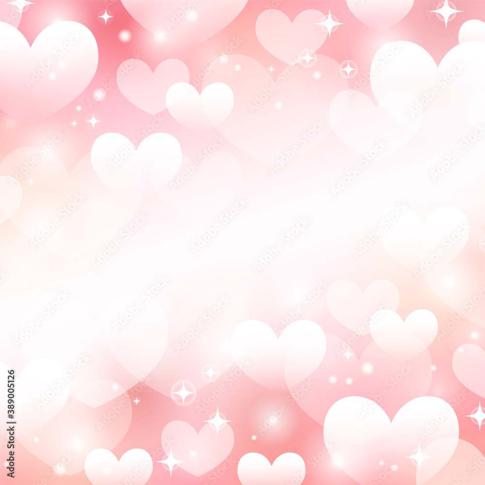 【キラキラ背景素材】ハートのキラキラ背景 ピンク 正方形