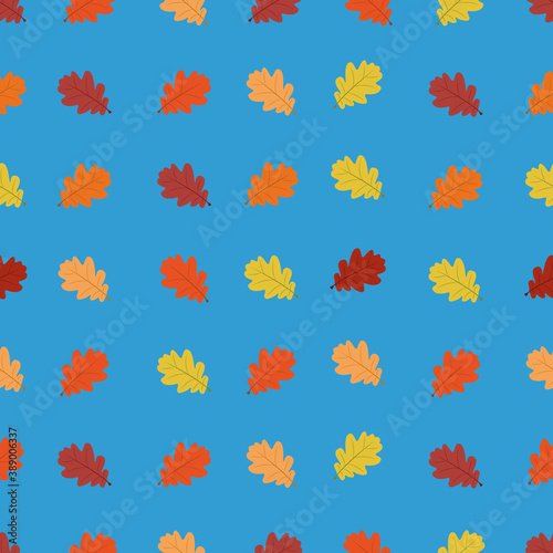 Seamless pattern with colorful leaves