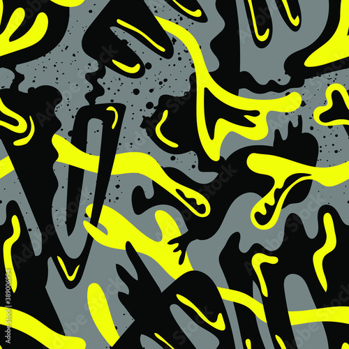 Seamless abstract psychedelic urban colorful pattern