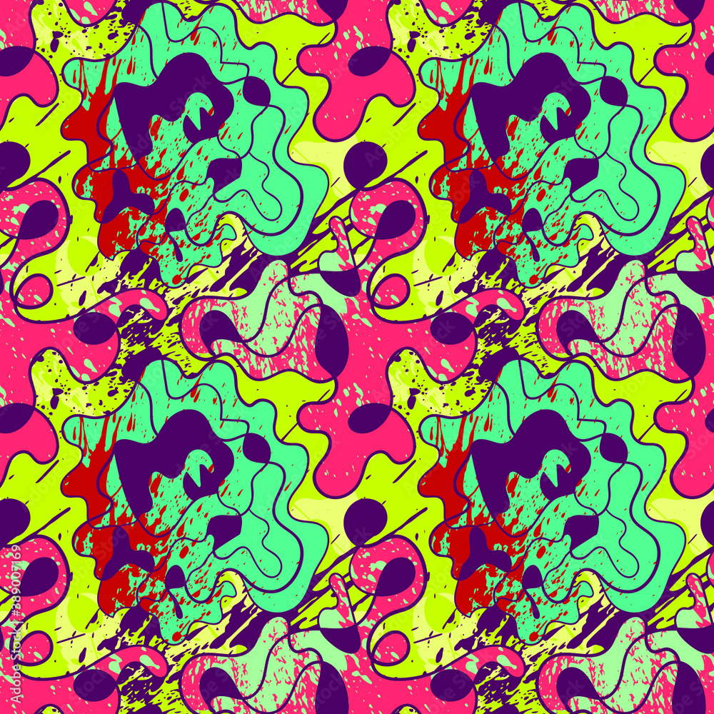 Seamless abstract colorful hand drawn pattern