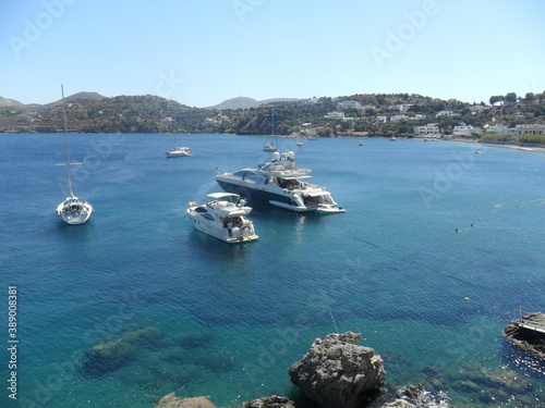 Island hopping between the beautiful beaches and mountains of Kalymnos, Leros and Lipsi in the Mediterranean Sea, Greece photo