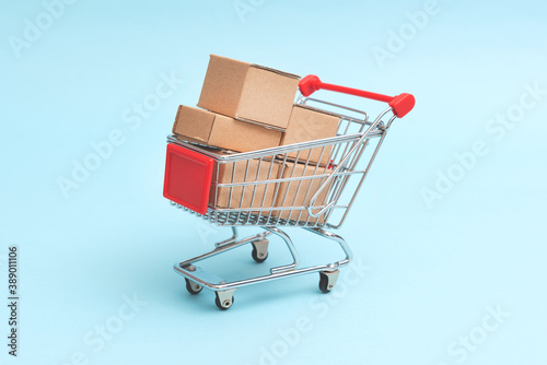 Shopping cart, internet commerce concept