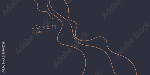 Poster with dynamic waves. Illustration minimal flat style