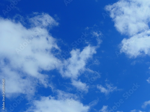 blue sky with cumulus clouds abstract background