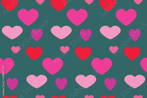Seamless pattern with pink hearts on grey board. Love concept. Design for packaging and backgrounds. Valentine s day spirit. Print for textile  clothes and design. Jpg file