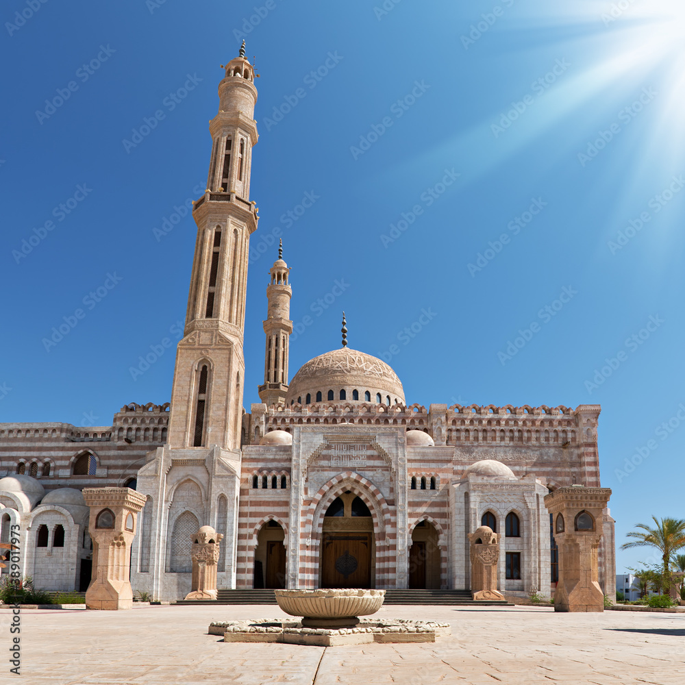 Fototapeta premium Big beautiful islamic mosque in Egypt